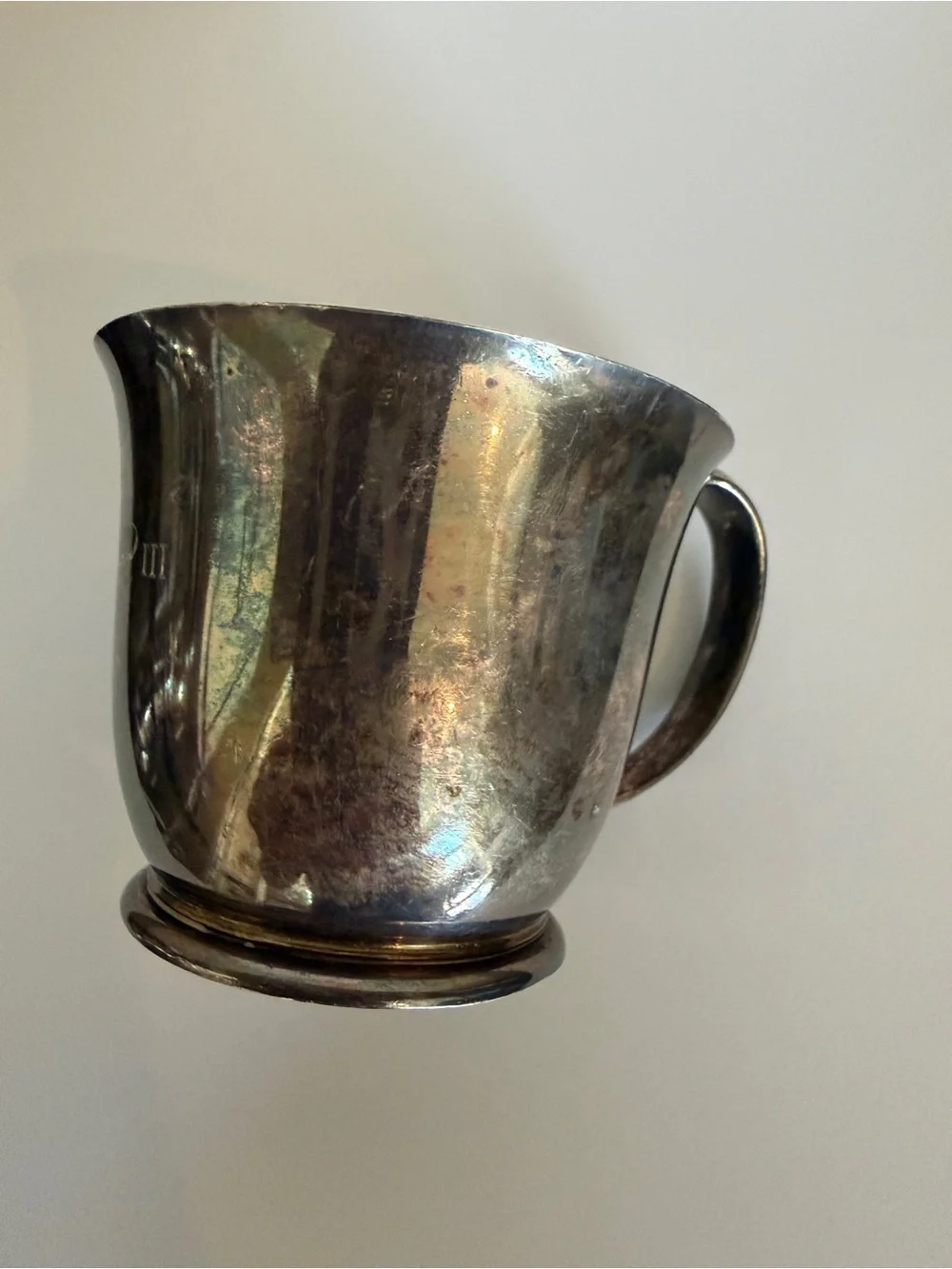 Vintage Jezler 800 Solid Silver Christening Cup Taufbecher Swiss Mid Century